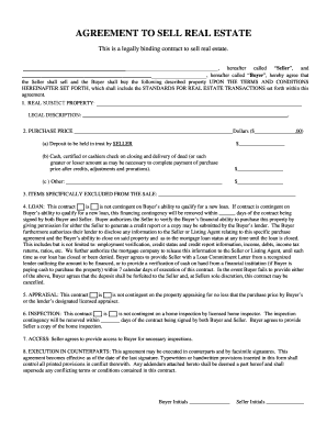 Agreement to Sell Real Estate