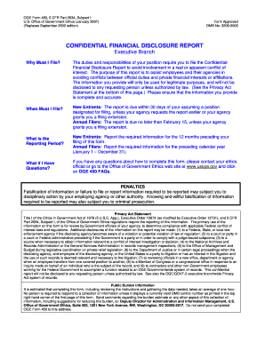 Confidential Financial Disclosure Report