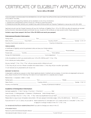 Certificate of Eligibility Application