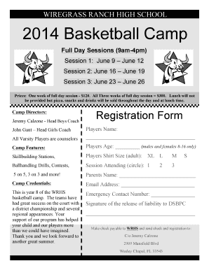 Lease agreement template - B2014b Basketball Camp - Wiregrass Ranch High School