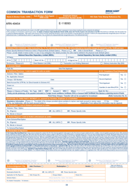 Mirae Asset Mutual Fund Transaction Form