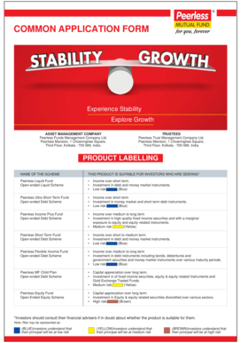 Peerless Mutual Fund Application Form