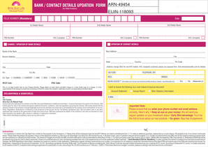 Bank Contact Details Updation Form