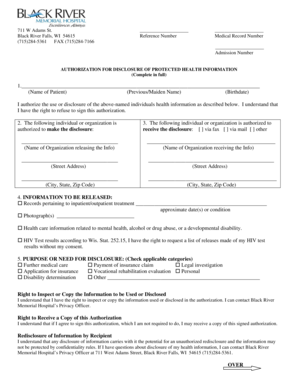 Authorization for Disclosure of Protected Health Information