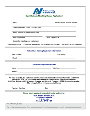 High-Efficiency Matching Rebate Application