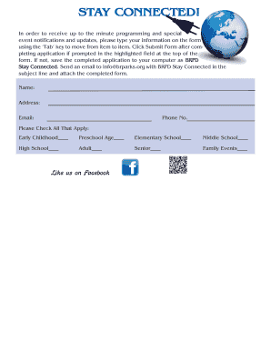 BRPD Stay Connected Application Form
