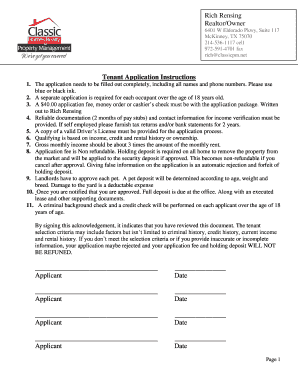 Tenant Application Form