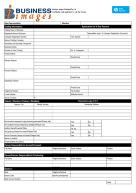 Business Credit Application Form