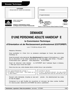 Dossier Technique COTOREP