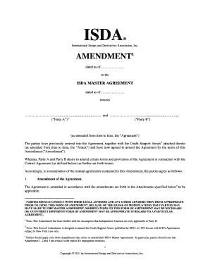 ISDA Master Agreement Amendment