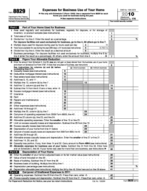 IRS Form 8829 Business Use of Home