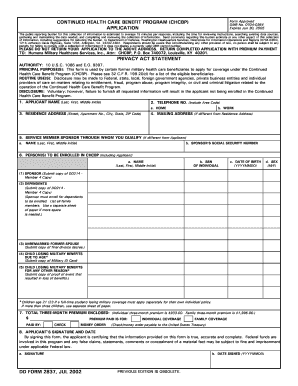 Continued Health Care Benefit Program Application