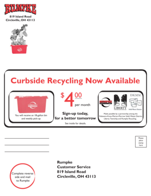 Curbside Recycling Sign-Up Form