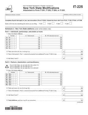 New York State Modifications IT-225