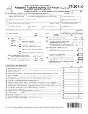 New York State Amended Resident Income Tax Return