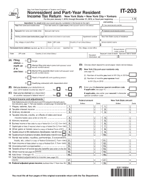 New York State Nonresident and Part-Year Resident Income Tax Return
