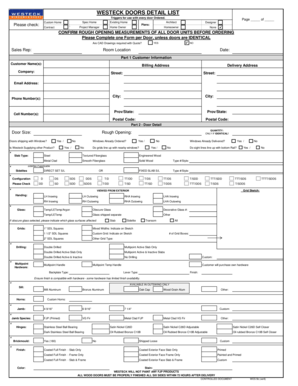 Westeck Doors Detail List