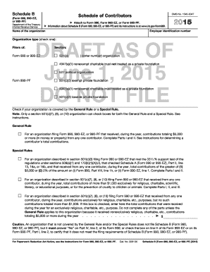Schedule B Form 990 990-EZ 990-PF