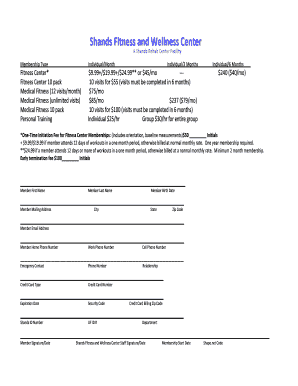 Shands Fitness and Wellness Center Membership Agreement