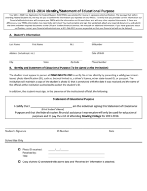 2013-2014 Identity/Statement of Educational Purpose