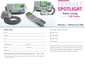 Raymarine VHF Radio Rebate Form