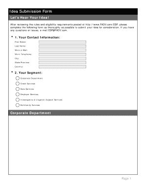 Idea Submission Form