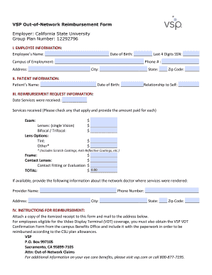 VSP Out-of-Network Reimbursement Form