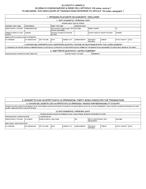 Modello di Comunicazione per la Trasparenza delle Operazioni Finanziarie