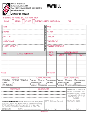 MyLogisticsDept Waybill