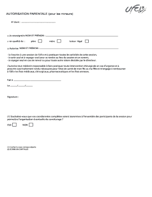 AUTORISATION PARENTALE