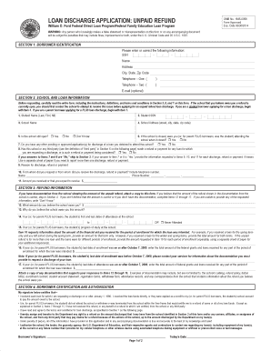 Loan Discharge Application Unpaid Refund