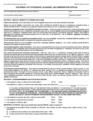California Statement of Citizenship and Immigration Status