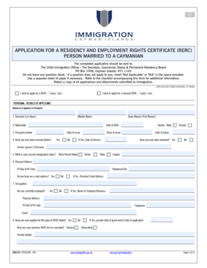 Bapplicationb for a residency and employment rights certificate