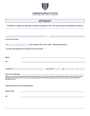 Affidavit of brother and sister relationship - AFFIDAVIT - Cayman Islands Immigration Department