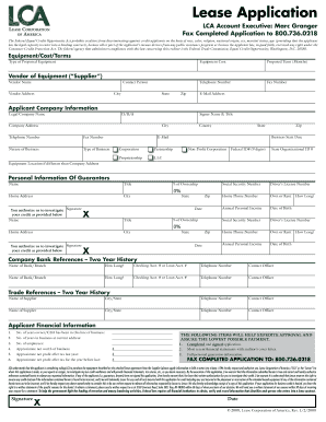 Lease Application Form