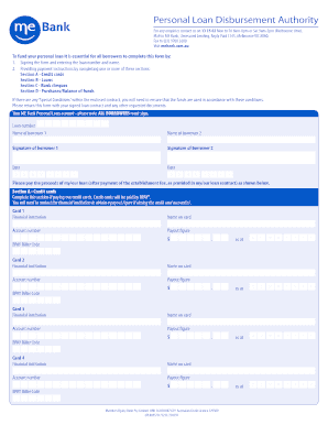 Personal Loan Disbursement Authority