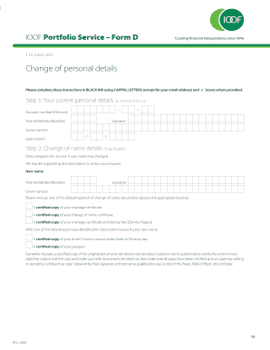 IOOF Portfolio Service Change of Personal Details Form
