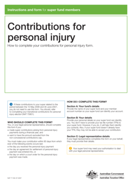 Contributions for Personal Injury Form