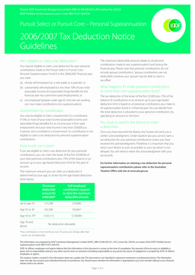 2006/2007 Tax Deduction Notice for IOOF Superannuation