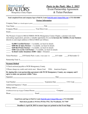 Partnership and Ticket bFormsb - wcr