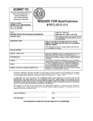 Dot form 5876 - Bexar County EECBG Consultant RFQ final bb - Texas Bid System