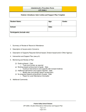 student attendance intervention plan