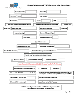 Miami-Dade County HVHZ Solar Permit Form