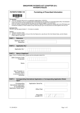 Singapore Patents Form 11B