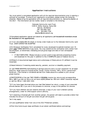 Colorado Community Land Trust Application