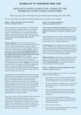 Marriage Notice Application Form