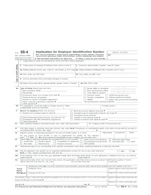 Form SS-4 Application for Employer Identification Number