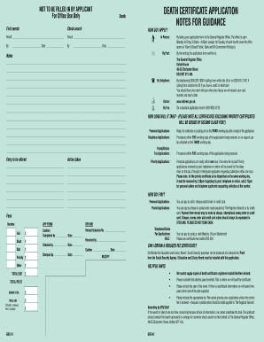 Death Certificate Application (Northern Ireland)