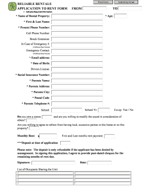 Rental Application Form