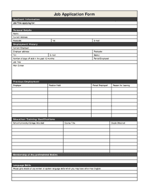 Job Application Form